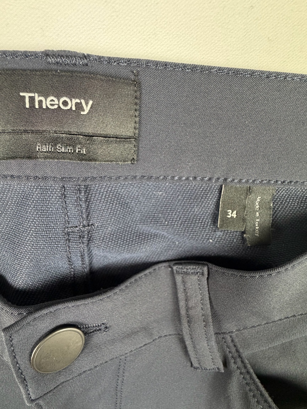 Theory Raffi 5 Pocket Men's Slim Fit Navy Dress Pants - Clean and Simple 34 X 31 - Picture 10 of 15
